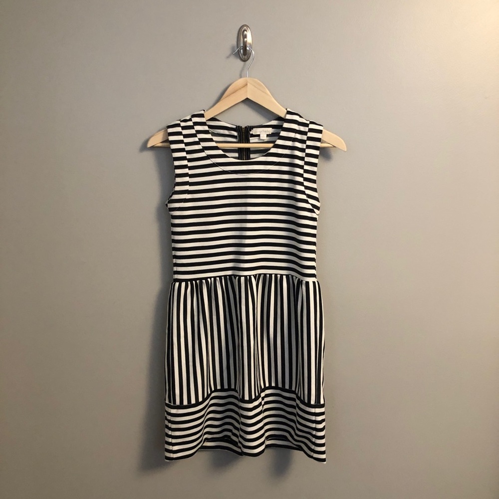 Back & White Striped Dress